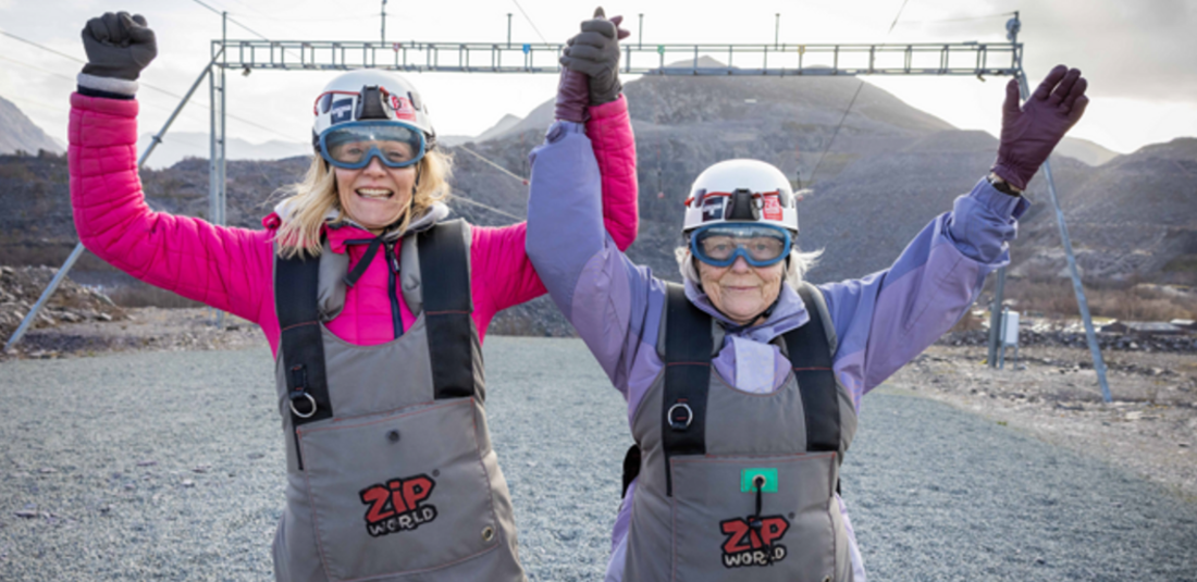 85-Year-Old Enjoys The World's Fastest Zipline Ride With Her Daughter