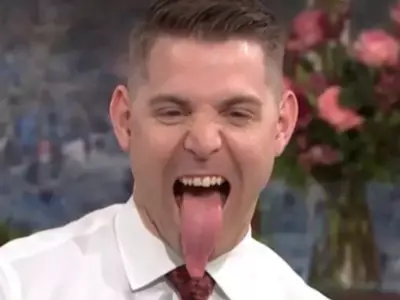 Man With Worlds Longest Tongue Uses It To Paint