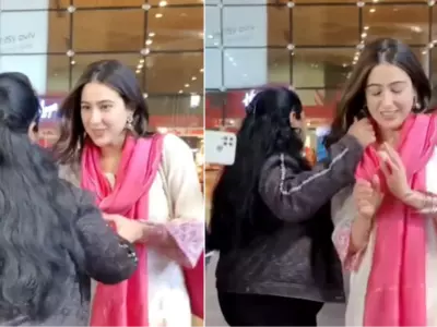 People Laud Sara Ali Khan For Keeping Calm Despite A Woman Trying To Touch Her Face At Airport