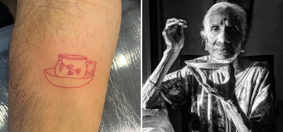 Grandson gets tattoo of grandparents wedding photo on his arm  Mirror  Online