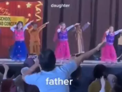 Father Enacts Dance For Daughter On Stage