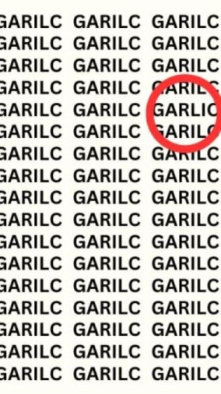 Optical Illusion Find Correct Spelling Of Garlic Within 11 Seconds?