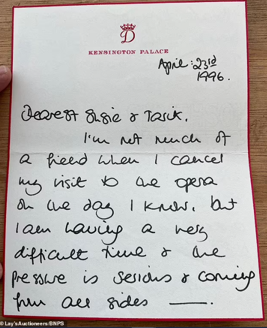 Princess Diana's Personal Letters To Friends During Divorce From King