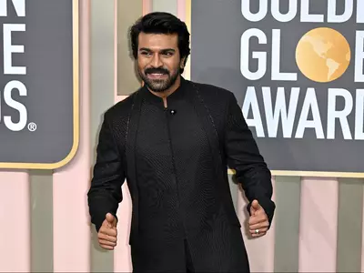 Ram Charan's Black Sherwani At Golden Globes