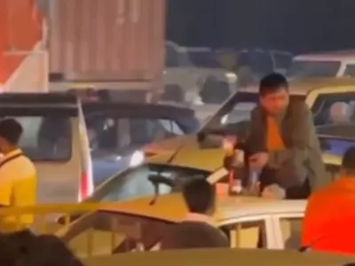 Man Drinks On Car Rooftop In Gurugram In Viral Video