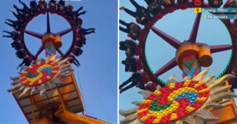 China People Hang Upside Down From Malfunctioned Ride In