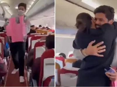 man proposes on flight 