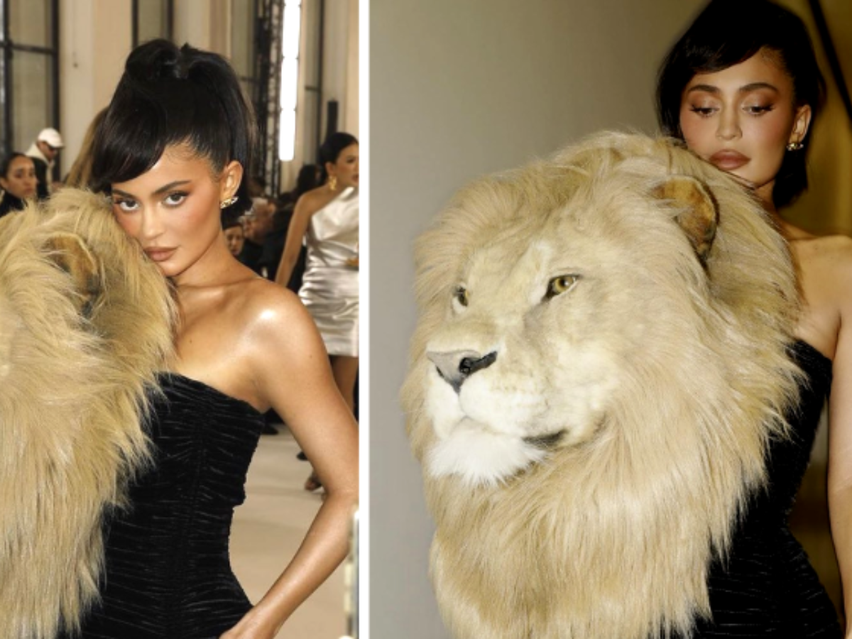 Kylie Jenner wears giant lion head during Paris Fashion Week - Good Morning  America