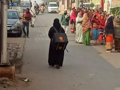 Burqa-Clad Woman Wearing Swiggy Backpack Goes Viral