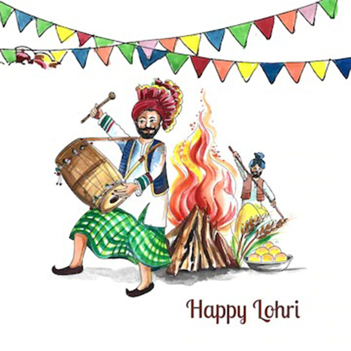 Vector Illustration Happy Lohri Punjab Festival Stock Vector (Royalty Free)  554595004 | Shutterstock