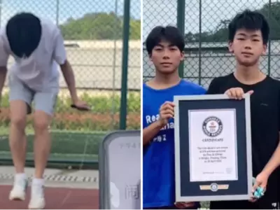 Teen A Boy Shatters A 10-year Record By Doing 374 Skips In One Minute