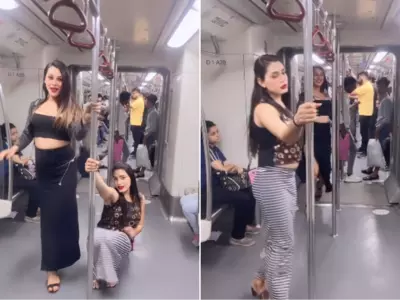 Here's A Viral Video Of Two Women Dancing In Delhi Metro