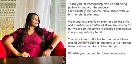 "It's Fake", People Doubt Bengaluru Woman's Post Claiming She Was Rejected For Being Too Fair For A Job
