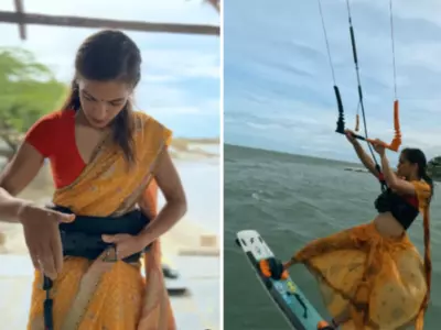 Kiteboarding In Indian Clothes Watch This Woman