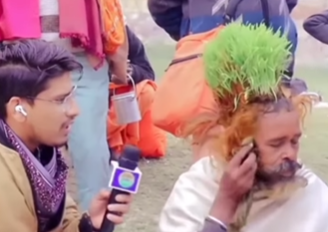 Man grows plants on his head