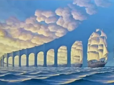 Optical Illusion Bridge Or Ship