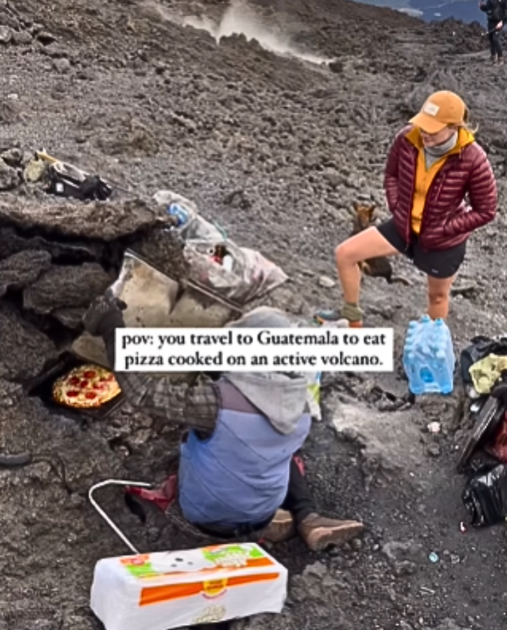 Pizza cooked on active volcano in Guatemala