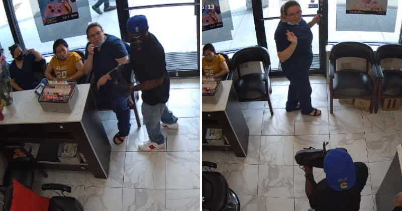 Thief leaves nail salon empty-handed after staff and customers ignore him
