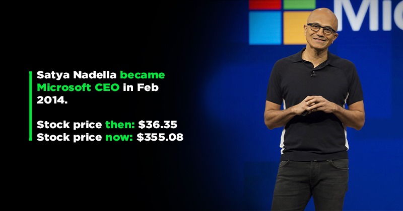 Satya Nadella's Earnings From Microsoft Hit $1 Billion After Stock ...