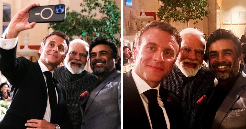 Selfie viral de Madhavan avec le président français Emmanuel Macron et le Premier ministre Narendra Modi