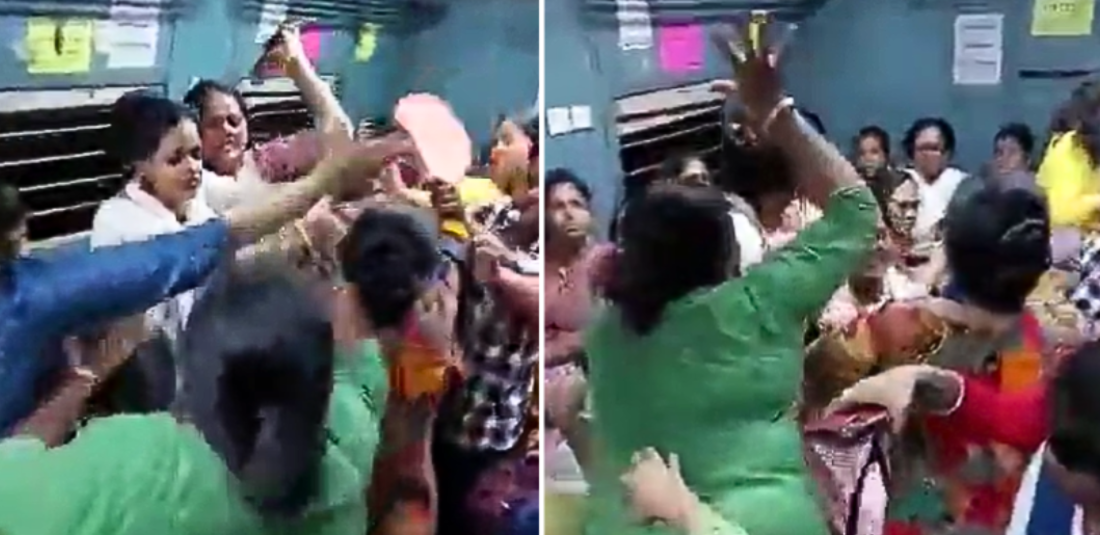 Kolkata Women Fought With Each Other Inside Train !! 3 Indiatimes