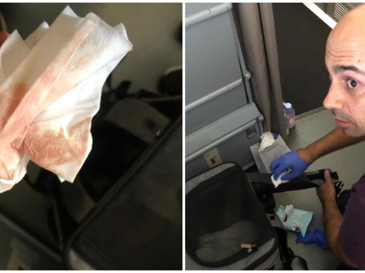 Airline passenger finds plane floor soaked in blood