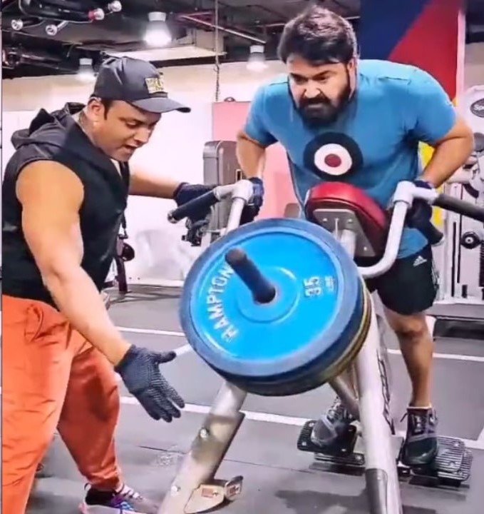 mohanlal lifts 100 kg at 63