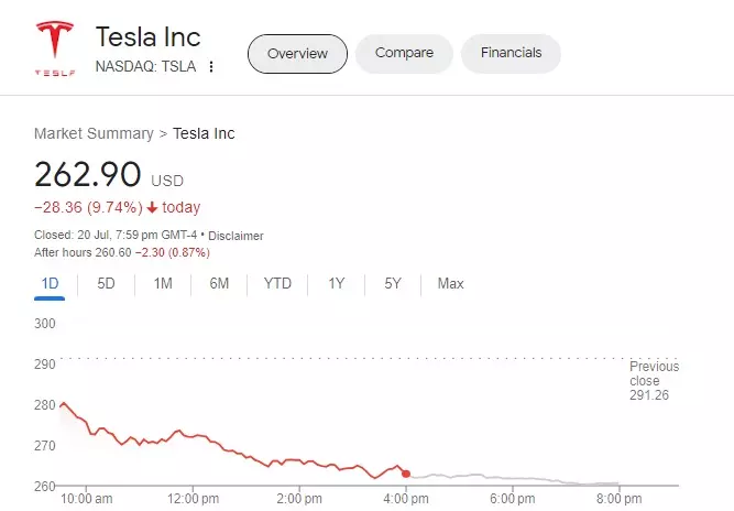 Elon Musk Loses $20 Billion In One Day As Tesla Shares Crash 10%