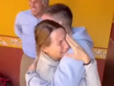A Mother's Emotional Reaction As Her Army Son Surprises Her