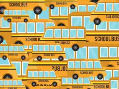 A Secret Pencil Is Hidden Among The Buses In This Optical Illusion