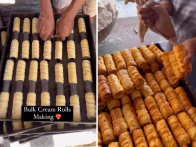 An Epic Video Of How Cream Rolls Are Made