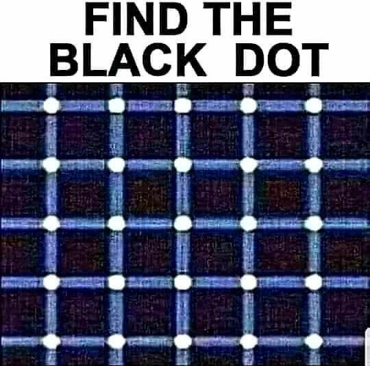 Here's an optical illusion challenge Can you find the black dot?