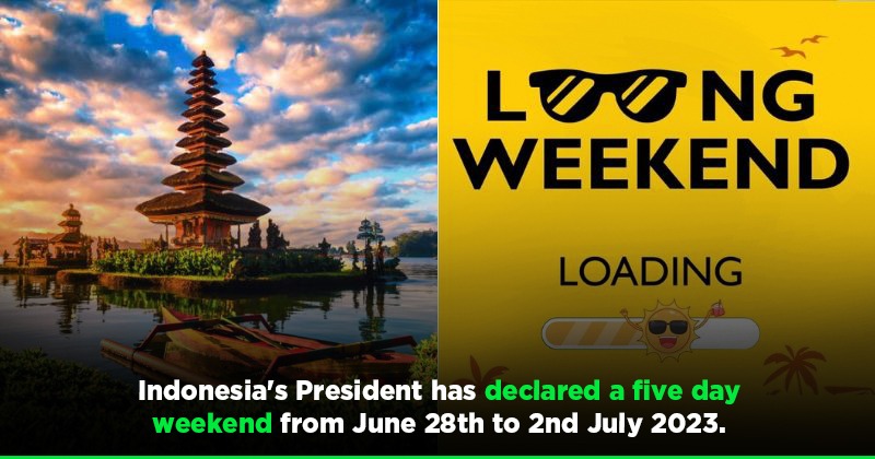 Indonesia mencanangkan 5 hari akhir pekan bulan ini untuk mendorong perekonomian