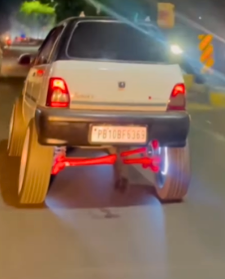 Maruti 800 converted to monster truck