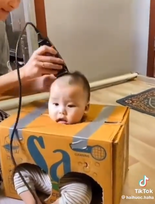 Mom uses unique Jugaad to cut toddler's hair
