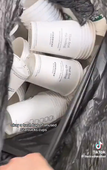 New York resident finds Starbucks food in trash bags