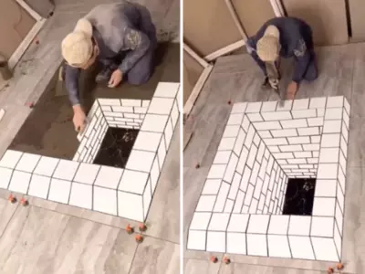 The Internet Is Ablaze With Tiles Transformed Artist’s Optical Illusion