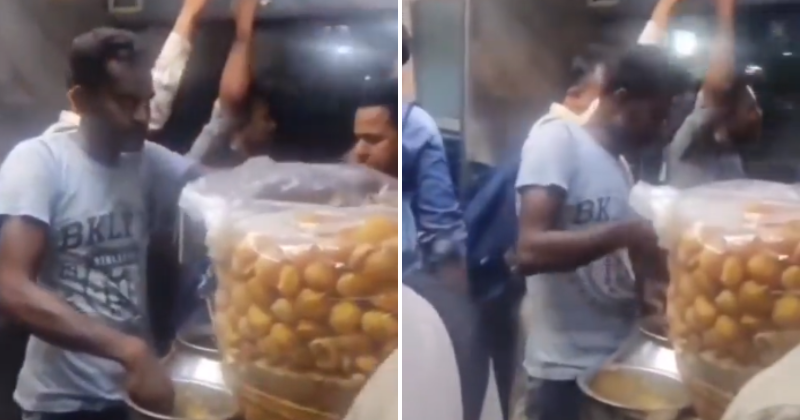 The viral video Man selling Golgappa on a moving train