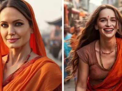 AI images show hollywood actresses as indian monks