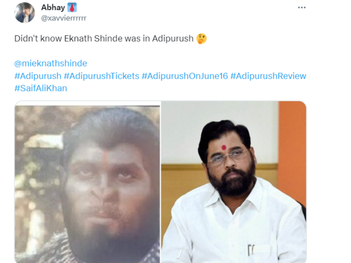 Eknath Shinde looks like Vanar Sena from Adipurush?