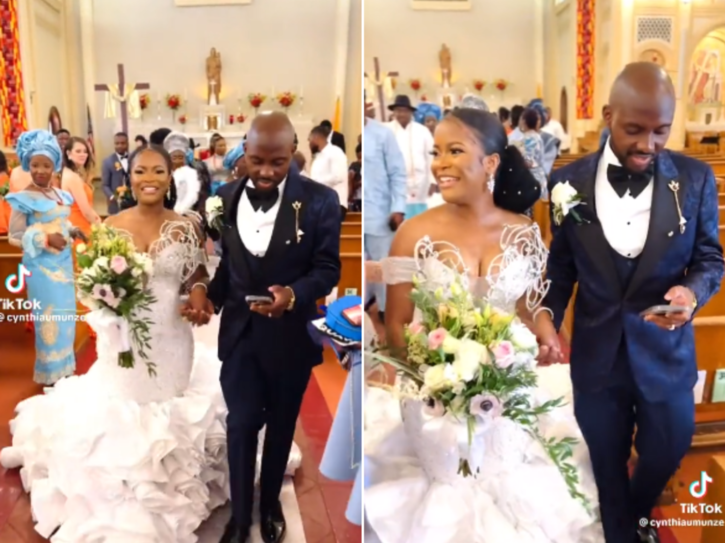 Viral video shows the groom glued to his phone during the wedding, sending the internet screaming: Is it real?