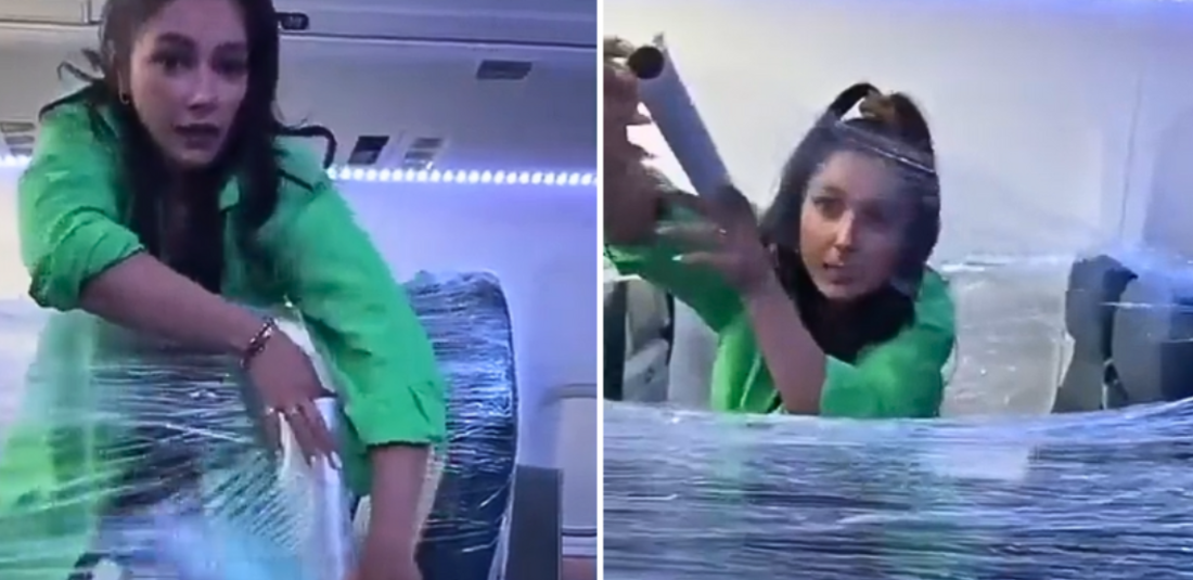 Plastic Wrap Airplane Lady at Stanley Musso blog