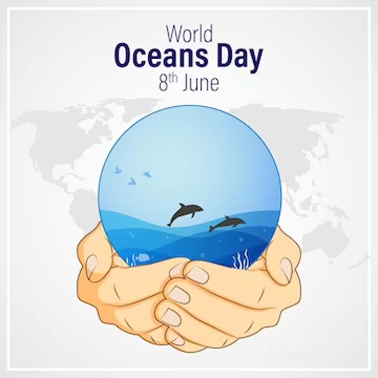 Premium Vector  Watercolor world oceans day illustration