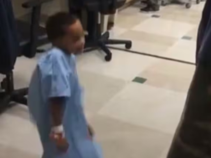 boy dancing before surgery 