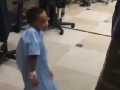 kid dancing before surgery 