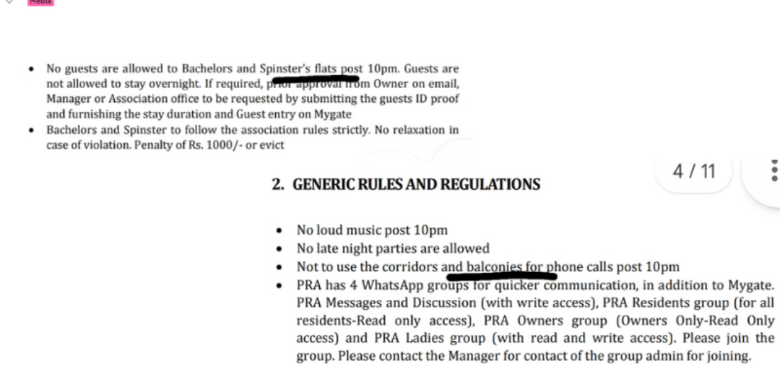 'No guests after 10 pm, else...': Bizarre rules for bachelors living in Bengaluru 'No guests after 10 pm, else...': Bizarre rules for bachelors living in Bengaluru