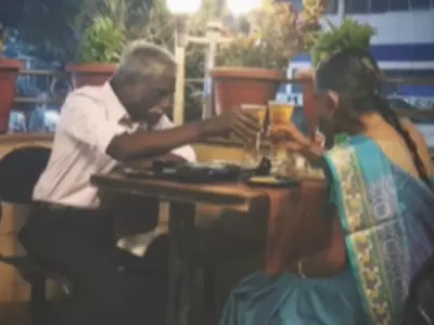 Elderly Couple Share A Drink In Viral Video
