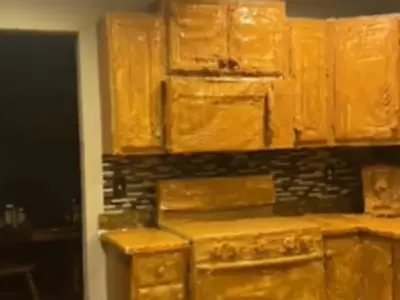 Prankster Covers Parents' Kitchen In Peanut Butter