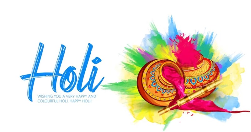 Lettering Illustration For Indian Happy Holi Festival Of Colours. Vector  EPS10 In Calligraphy Style With Powder Paint Splash Elements For Logo,  Greeting Card, Banner, Invitation Design Royalty Free SVG, Cliparts,  Vectors, and