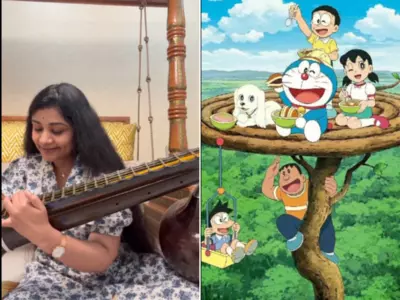 A Unique Twist on a Classic Tune Veena Version of Doraemon's Title Track
